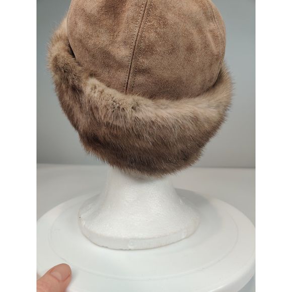 Vintage Mink Fur and Brown Suede Hat From Canada 21\